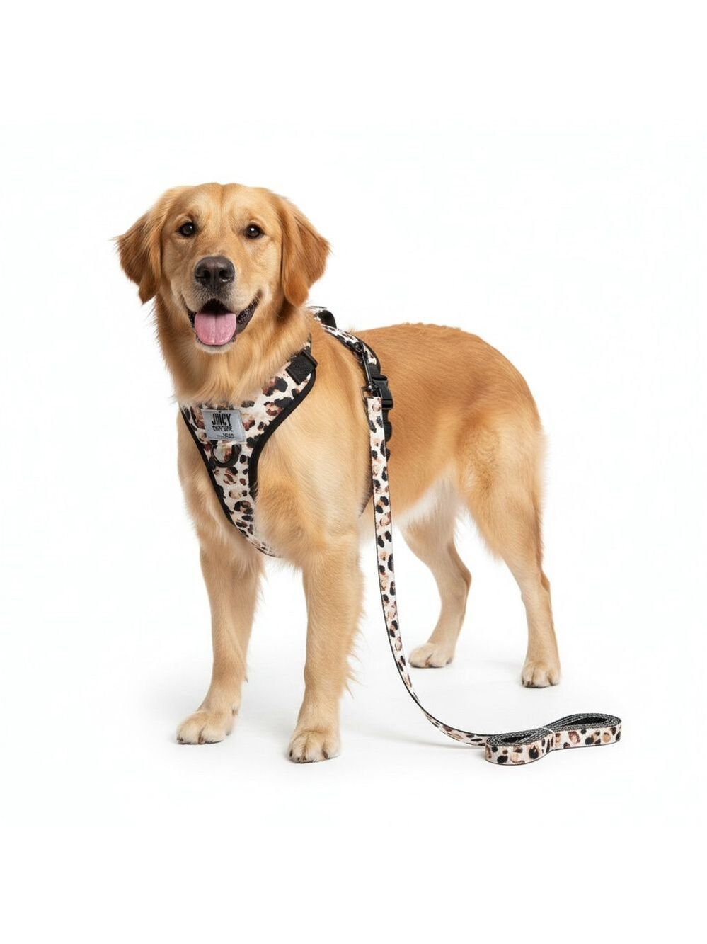 Juicy Couture Leopard Print Dog Harness Leash Set Large